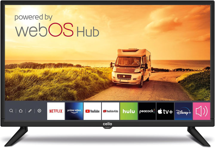 C2224WS Trav 22" Zoll SMART Full HD 12V Camping Reise TV Rahmenlos Triple Tuner Bluetooth Webos by LG Pitch Perfect Lautsprecher Wohnmobil LKW Boot [2024]