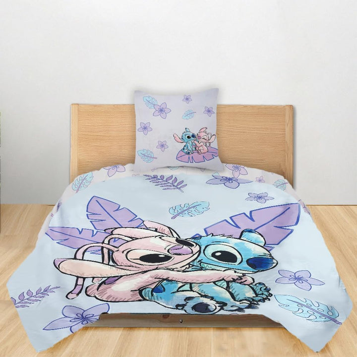 Kinderbettwäsche 135X200 Cm, Weiche Kinder Bettwäsche Set, Mit Kissenbezug 80×80 Cm, Stitch Kinderbettwäsche, 3D Anime Cartoon Drucken Kinderbettwäsche (Cartoon 2Set 009)