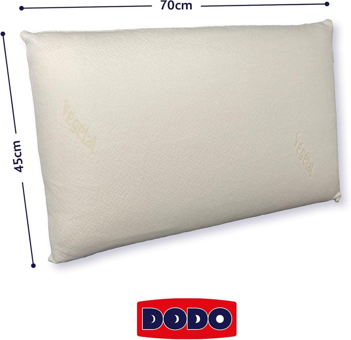 Pernă, Ergonomică, Vegetală, 45 X 70 Cm, Formă de memorie, Dreptunghiulară, Umplutură 100% MDF, Partea inferioară din bumbac, Capac din poliester - Ulei de ricin