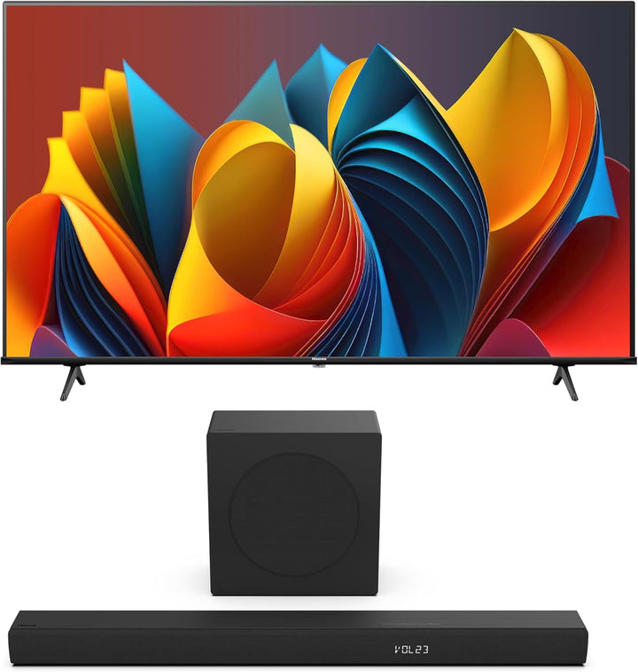 Hisense 50E7NQ 126 Cm (50 Zoll) Fernseher, 4K UHD, QLED, HDR10, HDR10+ Decoding, HLG, Dolby Vision Atmos, 60Hz Panel, Smooth Motion, Bluetooth, Alexa Built-In, VIDAA Voice, Schwarz [2024]