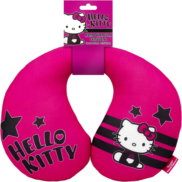 Pernă de gât HELLO KITTY Star pentru băieți și fete. Confortabilă și funcțională. Universală, 100% lavabilă.