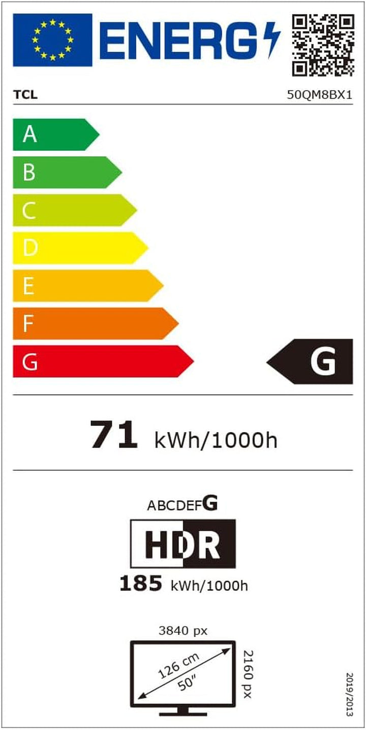 TCL 50QM8B Fernseher Miniled 50 Zoll, QLED, 144Hz, 4K HDR Premium 1250Nits, Google TV, Dolby Atmos, Onkyo, Game Master Pro 2.0