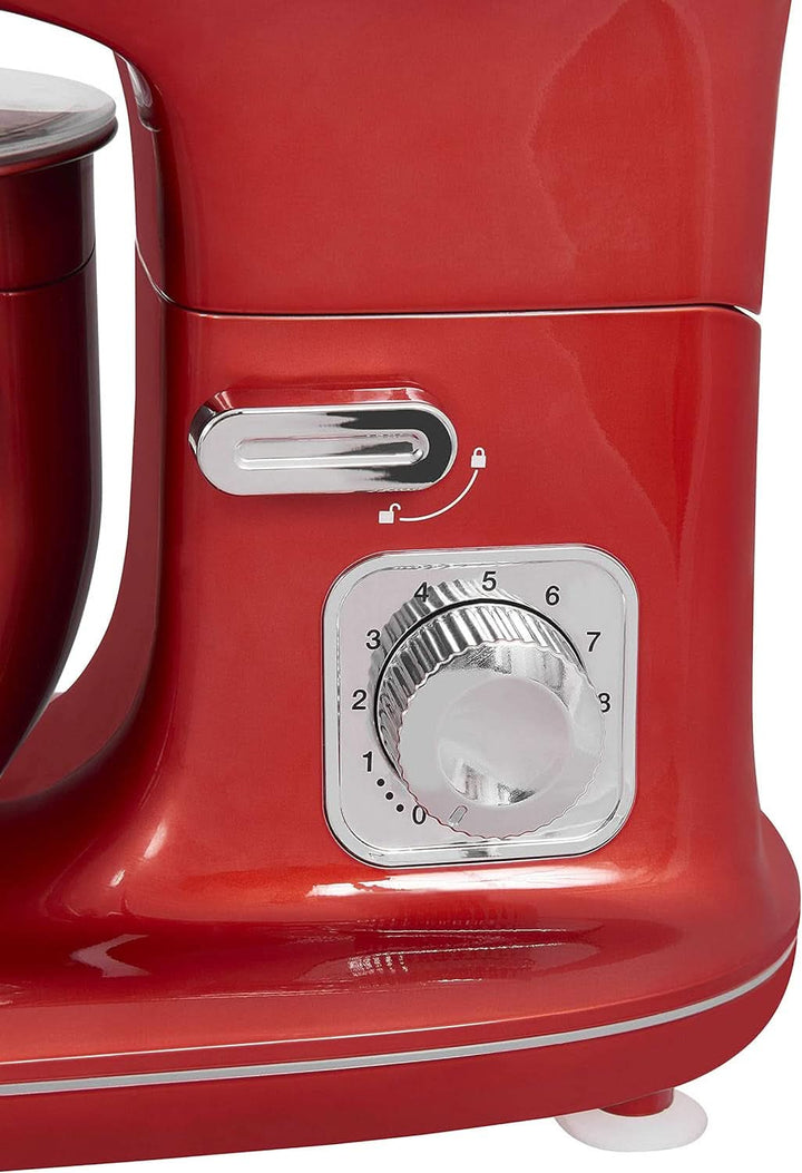 GUTFELS Küchenmaschine KM 8102 Roi | Küchenmaschine |1200 Watt | Schneebesen | Rührhaken | Knethaken | 10 Stufen | Rot | 5 L Schüssel