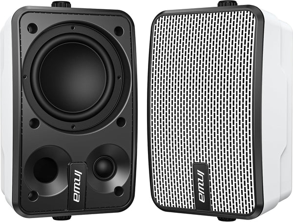 Inwa Bluetooth-Außenlautsprecher, Wandmontierbar, Wasserdicht (IPX5), Leistungsstarkes Bass-Soundsystem Für Den Innen- Und Außenbereich, Sync Von Bis Zu 100 Lautsprechern (2PCS, MZ621)