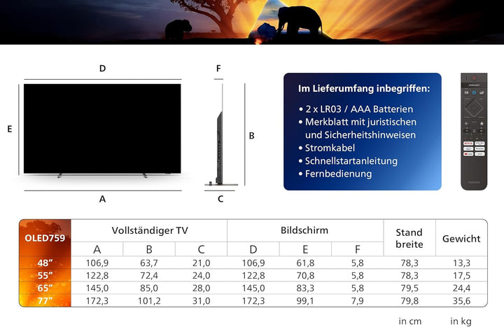 Philips 48OLED759 121Cm 48 OLED 4K Am