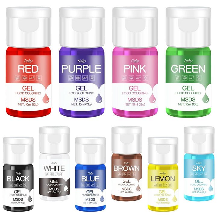 Colorant alimentar gel, recipiente de 6 ml si 10 ml