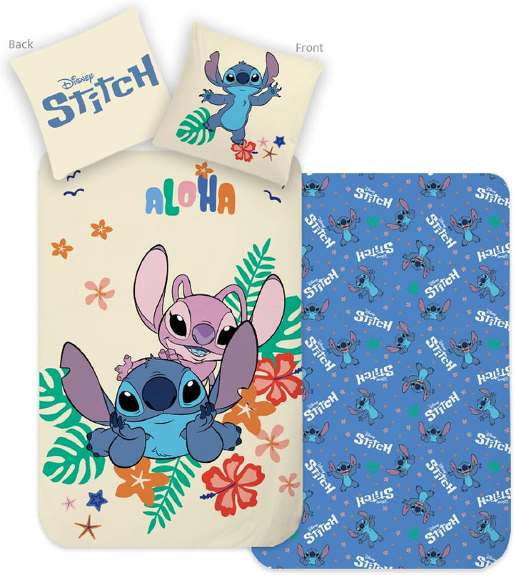 Stitch Bettwäsche Bettbezug 135X200 80X80 Baumwolle · Kinderbettwäsche Teenagerbettwäsche Aloha Stitch & Lilo · 2 Teilig