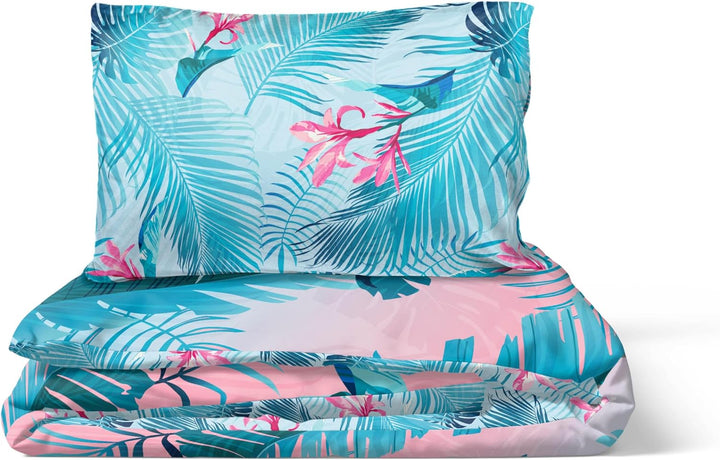 Jay Franco Disney Lilo Und Stitch Blumige Bettwäsche Für Eine Person – Kinderbettwäsche Set Inklusive 50 X 70 Cm Kopfkissenbezug, Maschinenwaschbare Baumwollbettwäsche