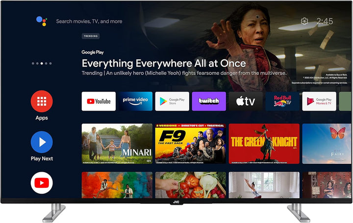 JVC LT-50VA3355 50 Zoll Fernseher/Android Smart TV (4K Ultra HD, HDR Dolby Vision, Triple-Tuner, Bluetooth, Dolby Atmos) [2023], Schwarz