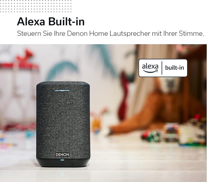 Denon Home 150 difuzor multiroom, difuzor hi-fi cu HEOS Built-In, Alexa integrat, WLAN, Bluetooth, USB, Airplay 2, Hi-Res Audio, negru