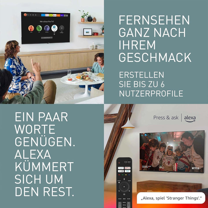 Panasonic TV-50W80AEZ, W80 Serie 50 Zoll 4K Ultra HD LED Smart TV, 2024, Fire TV, Dolby Vision & Atmos, Game Mode Plus, Alexa Sprachsteuerung, Airplay, Schwarz