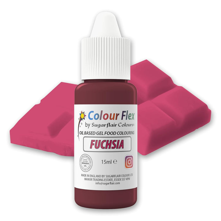 Sugarflair Colourflex Lebensmittelfarbe Auf Ölbasis Fuchsia, Flüssige Lebensmittel Farbe Hochkonzentriert, Food Coloring Für Buttercreme, Schokolade, Teige, Fondant, Zuckerguss Und Mehr - 15 Ml