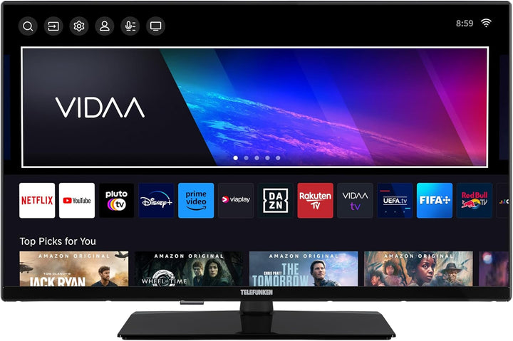 Telefunken XH32N750M Fernseher 32 Zoll Hd-Ready LED TV Mit 80 Cm Bildschirmdiagonale Und Integriertem Triple-Tuner, Schwarz