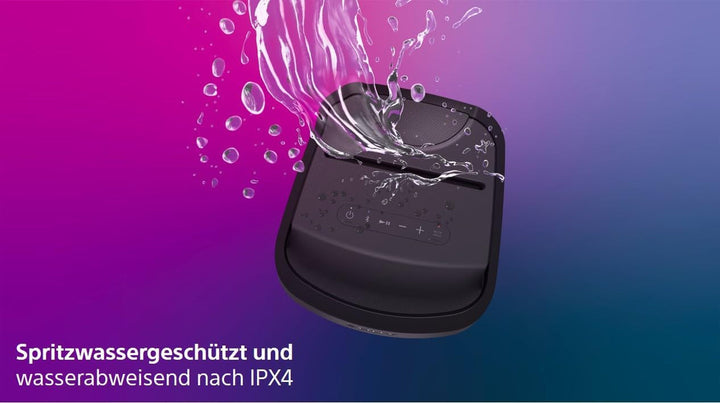 Sony SRS-XP700 Difuzor puternic pentru petreceri Bluetooth cu sunet de petrecere omnidirecțional, iluminare și baterie 25H (IPX4, MEGA BASS, încărcare rapidă, Party Connect) Negru, SRSXP700B.CEL