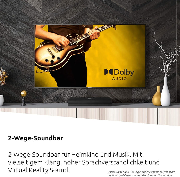 Technisat AUDIOMASTER SL 450 – Soundbar Mit Bluethooth (30 Watt, Usb-Anschluss, HDMI, HDMI ARC, 2.0 Kanal, Auxin, Audio Eingang Optisch, Fernbedienung) Schwarz