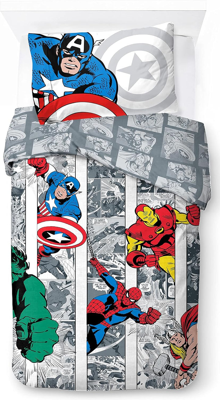 Jay Franco Marvel Spiderman City Streets Einzelbettgröße Kinderbettwäsche-Set Mit Bettbezug 135X200Cm + Kissenbezug 50X70Cm Aus 100% Baumwolle