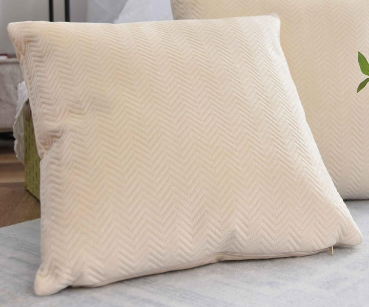 Cutie pentru perdele Pernă Pernă decorativă Lxw 45X45 Cm Verde Jacquard "Greta" Cu design în formă de heringbone Închidere cu fermoar ușor de întreținut Umplutură moale 320G - Varietate de culori, 2023510