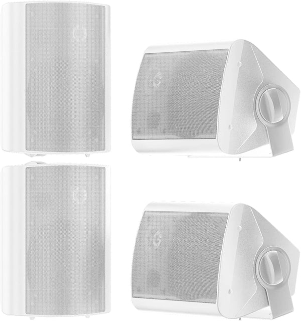 STUDIOFINIX 5,25 Zoll 600 Watt Außenlautsprecher Outdoor-Lautsprecher Für Outdoor Indoor Wandhalterung Patio Deck Camper Garten, Terrasse, Restaurant Home, 2 Paar (Weiß)