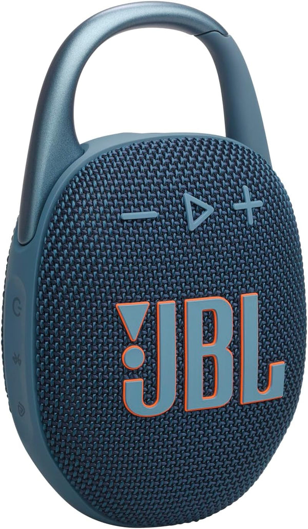 JBL Clip 5 - albastru - boxă portabilă Bluetooth cu sunet JBL Pro, bas profund și funcție Playtime Boost - rezistentă la apă și praf - 12 ore de funcționare