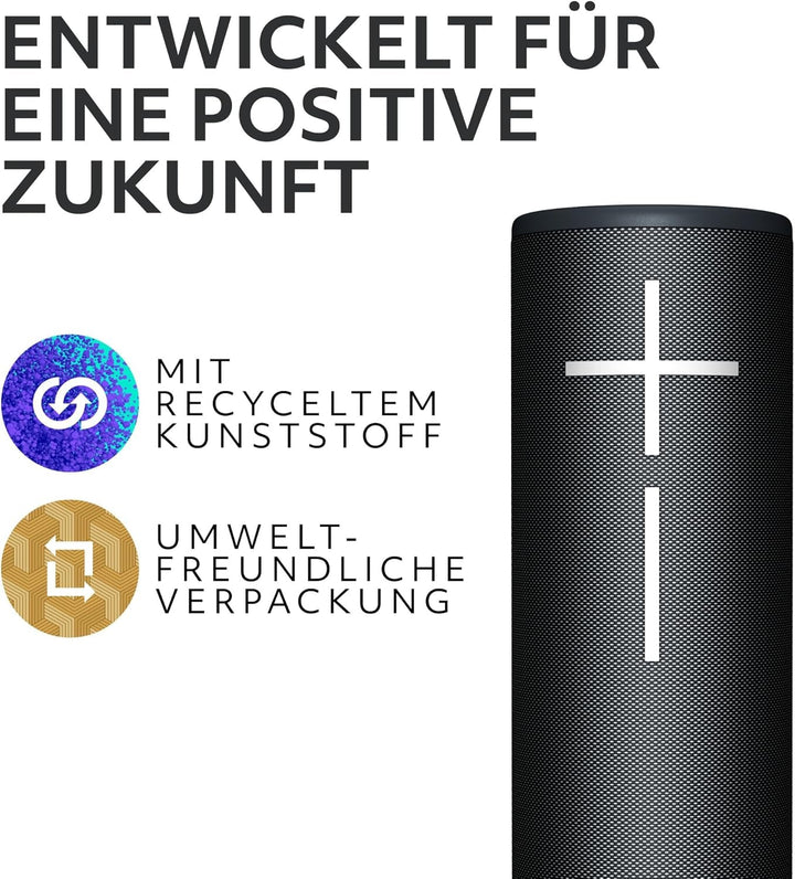 Ultimate Ears Boom 4 - Difuzor Bluetooth portabil, rezistent la apă, plutitor, cu sunet puternic, intens, clar la 360 de grade, baterie reîncărcabilă de 15 ore și rază de acțiune de 45 m - negru