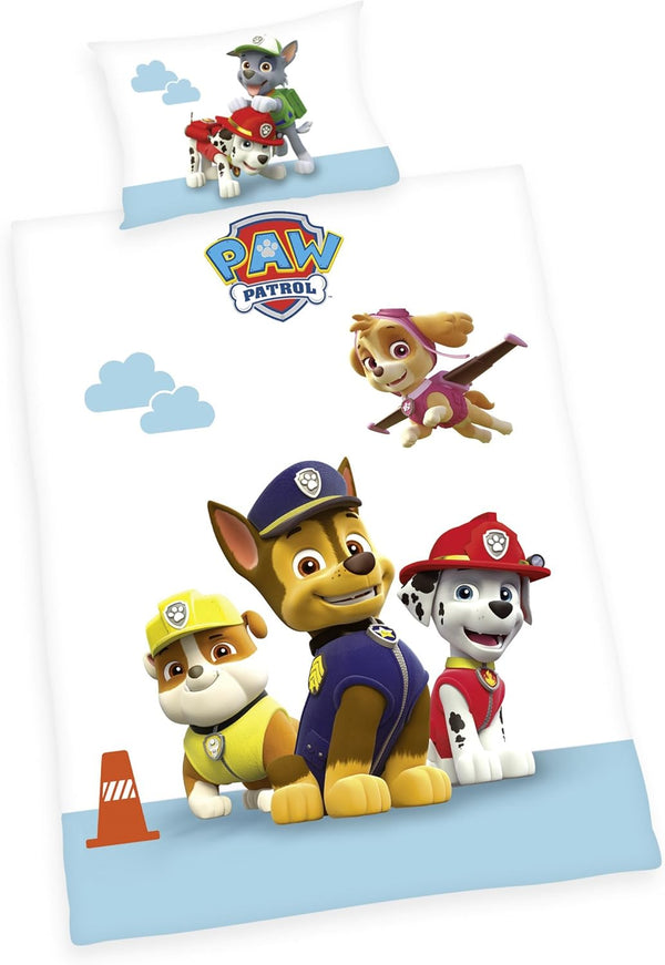 Herding PAW PATROL Kleinkinder-Bettwäsche-Set, Wendemotiv, Bettbezug 100 X 135 Cm, Kopfkissenbezug 40 X 60 Cm, Baumwolle/Renforcé