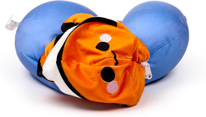 Puckator Swapseazzz Adoramals ocean clownfish 2-in-1 pernă de călătorie și jucărie moale