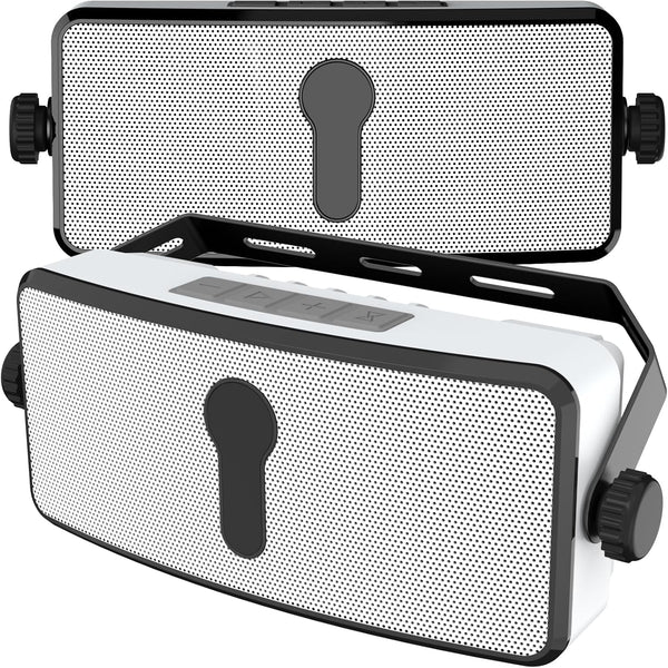 Plyee Audio Bluetooth-Lautsprecher Für Draußen, IPX5 Wasserdicht, Drahtlose Synchronisation Mit 100 Lautsprechern, Wandmontierbar, Ideal Für Terrasse, Veranda, Garage, Paar (MZ-511)