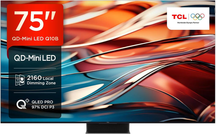 TCL 50QM8B Fernseher Miniled 50 Zoll, QLED, 144Hz, 4K HDR Premium 1250Nits, Google TV, Dolby Atmos, Onkyo, Game Master Pro 2.0