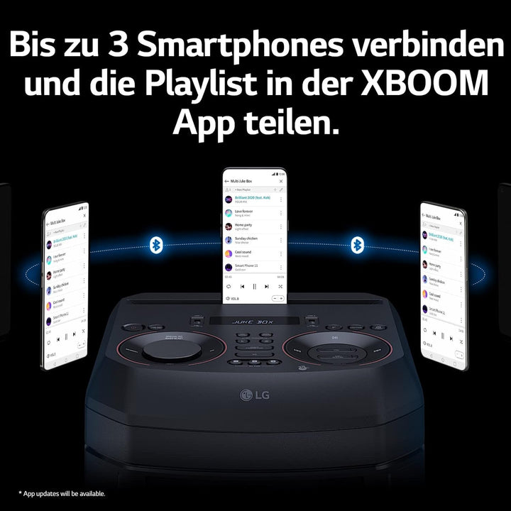 LG XBOOM RNC7, sistem audio cu 3 căi și 5 difuzoare (Dolby Audio, funcții karaoke și DJ, iluminare), negru [an model 2023]