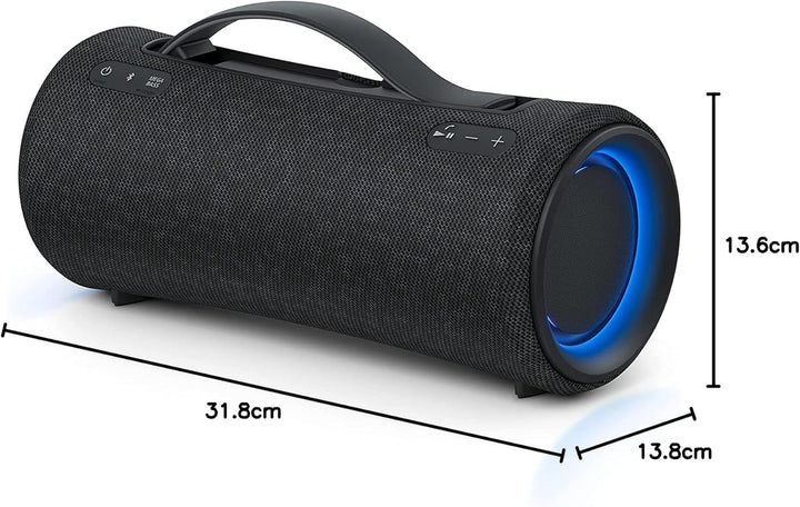 Sony SRS-XG300 - Difuzor Bluetooth portabil fără fir cu sunet puternic de petrecere și iluminare - rezistent la apă, baterie cu autonomie de 25 de ore, smartphone și încărcare rapidă - negru