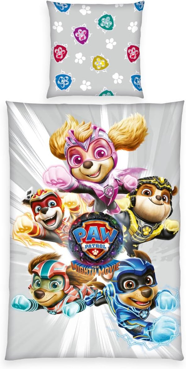 Herding Bettwäsche Paw Patrol, Kopfkissenbezug Ca. 80 X 80 Cm, Bettbezug Ca. 135 X 200 Cm, Mit Praktischer Knopfleiste, 100% Baumwolle