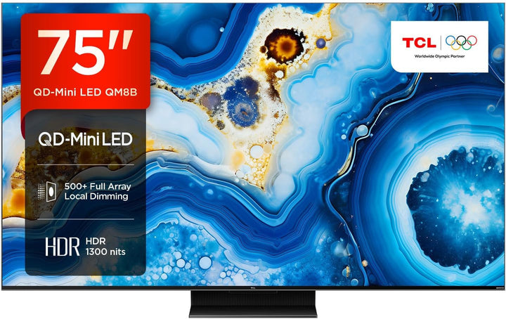 TCL 50QM8B Fernseher Miniled 50 Zoll, QLED, 144Hz, 4K HDR Premium 1250Nits, Google TV, Dolby Atmos, Onkyo, Game Master Pro 2.0