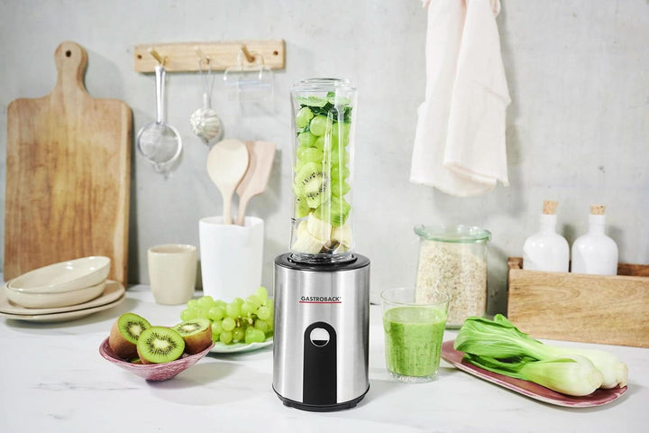 GASTROBACK #41033 Design Smoothie Maker Mix & Go, Silber/Schwarz