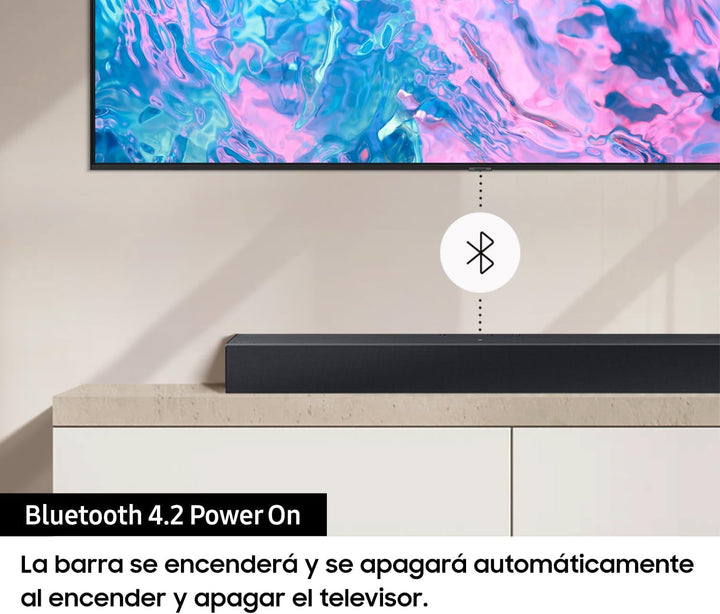 SAMSUNG Soundbar HW-C450/ZF C-Serie, 3 Lautsprecher, Subwoofer Inklusive, 2.1-Kanal-Audio, Adaptive Sound Lite, Black 2023