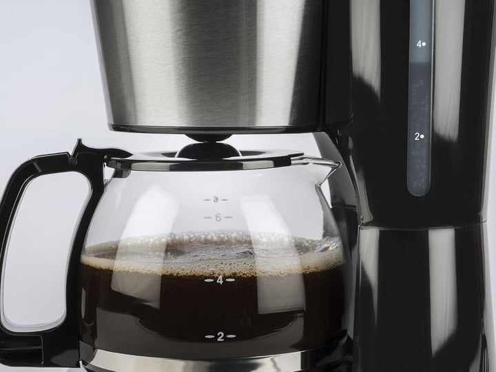 Korona 12113 Cafetieră din oțel inoxidabil cu funcție temporizator - Cafetieră cu filtru pentru 6 cești cu ulcior din sticlă