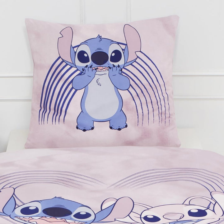 Stitch Bettwäsche Bettbezug 135X200 80X80 Biber Baumwolle · Kinderbettwäsche Teenagerbettwäsche Valentinstag Love Stitch & Lilo Biber Geschenk · 2 Teilig (Flanell)