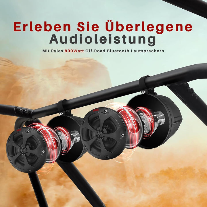 Pyle Outdoor Lautsprecher Boxen – Laustprecher 800W Geeignet Als Aufbaulautsprecher Auto, Als Outdoor Musikanlage Für Die Terrasse, Als Pool Lautsprecher Oder Als Auto Lautsprecher Set, 2–Wege–System