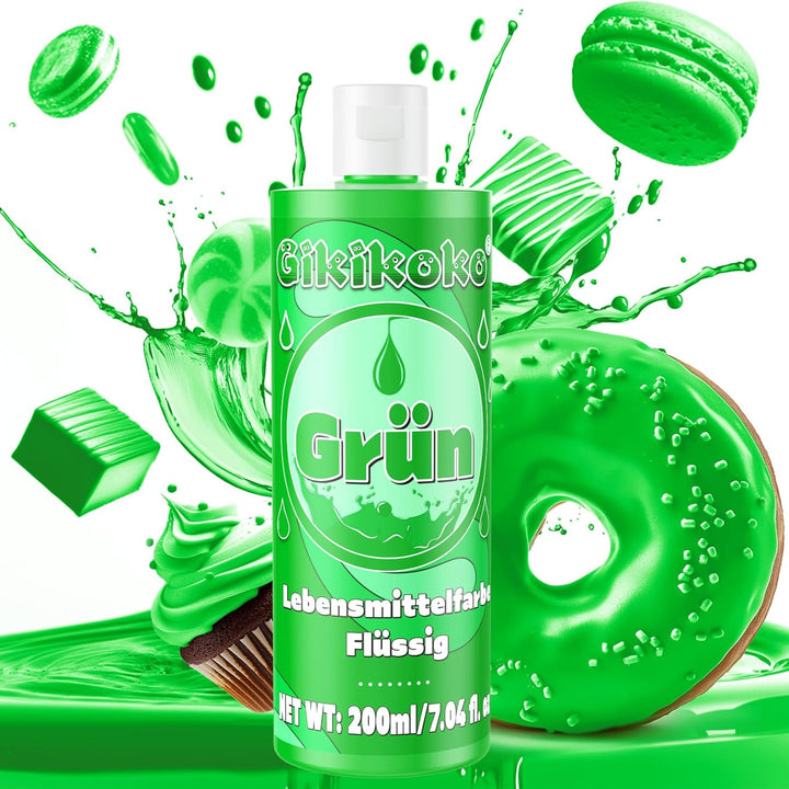 Lebensmittelfarbe - Gikikoko 200Ml Lebensmittelfarbe Flüssig Hoch Konzentriert, Lebensmittelfarben, Food Coloring Für Backen, Macaron, Cake, Jello, Fondantieren, Kuchen, DIY Slime (Blau)