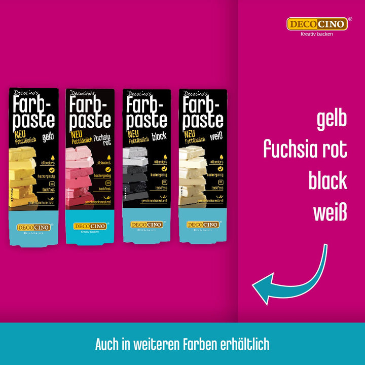 DECOCINO Fettlösliche Farbpaste Grün - 15 G - Öl-Basierte Lebensmittelfarbe, Ideal Zum Einfärben Von Schokolade, Buttercreme, Fondant Oder Kuchenteig