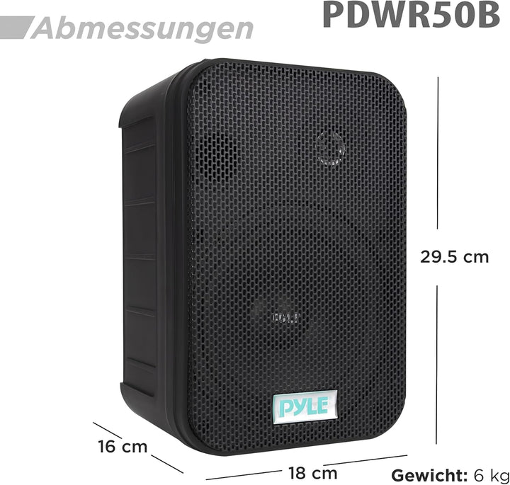 Pyle Dual Bluetooth Lautsprecher, Bluetooth Box, Musikbox, Party Boxen Bluetooth, Soundbox, Speaker, Wetterfeste 16,5Cm Musikboxen, Universal Wand-/Deckenmontage, Für Pool, Außen-/Innenbereich