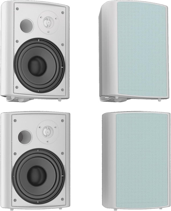 Herdio 800W 6,5 Zoll Außenlautsprecher Wasserdicht, Wandmontage Patio Stereo Indoor Outdoor Lautsprecher Mit Kraftvollem Bass, Allwettertauglichkeit(4 Lautsprecher Weiß)
