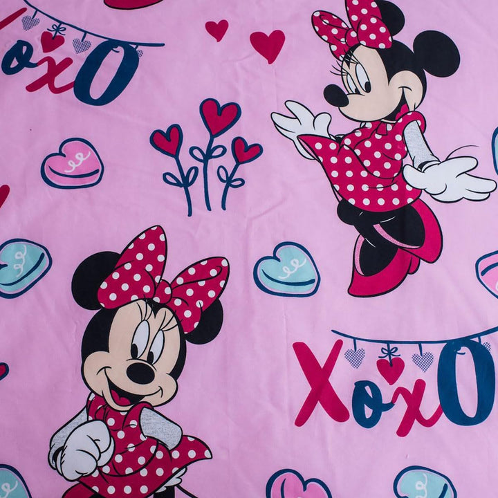 Disney Minnie Maus Pink Baby Bettwäsche Set 100X135 Bettdecke + 40X60 Cm Kopfkissen, 100% Baumwolle Mit Reißverschluss