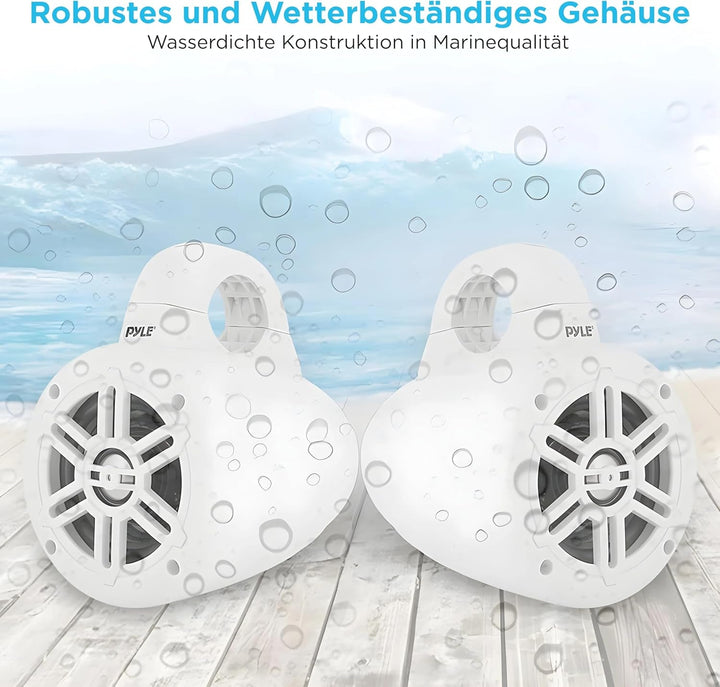 Pyle Subwoofer Outdoor Lautsprecher Boxen, Musikbox – Marine Speaker, Outdoor Box – Wasserdichte Box Outdoor Subwoofer 300W Als Auto Lautsprecher Oder Boot Marine Lautsprecher Als 2-Wege-Lautsprecher
