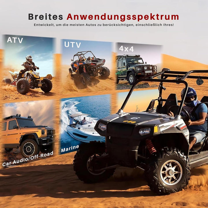 Pyle Outdoor Lautsprecher Boxen – Laustprecher 800W Geeignet Als Aufbaulautsprecher Auto, Als Outdoor Musikanlage Für Die Terrasse, Als Pool Lautsprecher Oder Als Auto Lautsprecher Set, 2–Wege–System