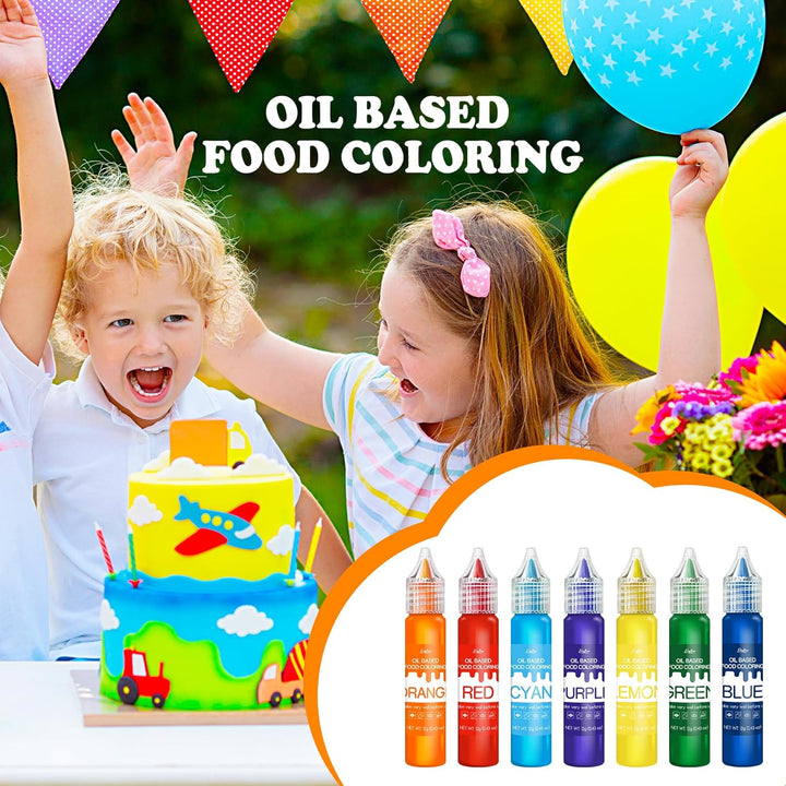 Fettlösliche Lebensmittelfarbe - Regenbogen Farben Ölbasis Lebensmittelfarben Für Schokolade, Süssigkeit, Kuchen, Backenn - Konzentrierte Food Coloring Für Tortendeko, Buttercream, Fondant - Je 12G