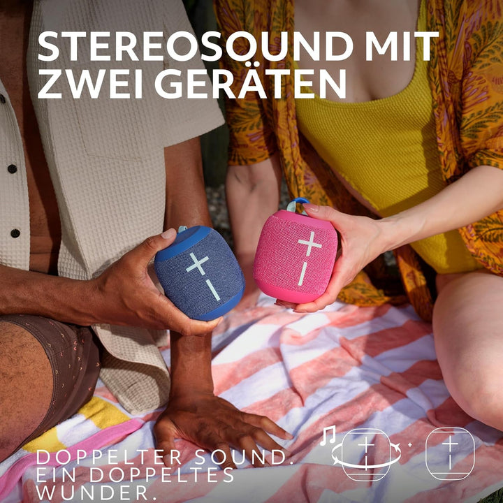 Ultimate Ears Wonderboom 4 - Difuzor Bluetooth portabil, rezistent la apă, cu sunet bogat și profund la 360 de grade, rezistent la praf, difuzor plutitor cu o rază de acțiune de 40 m - albastru