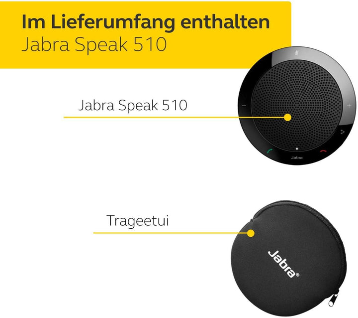 Jabra Speak 510 Difuzor pentru conferințe - Difuzor portabil certificat Microsoft cu conexiune USB - pentru laptop, smartphone și tabletă