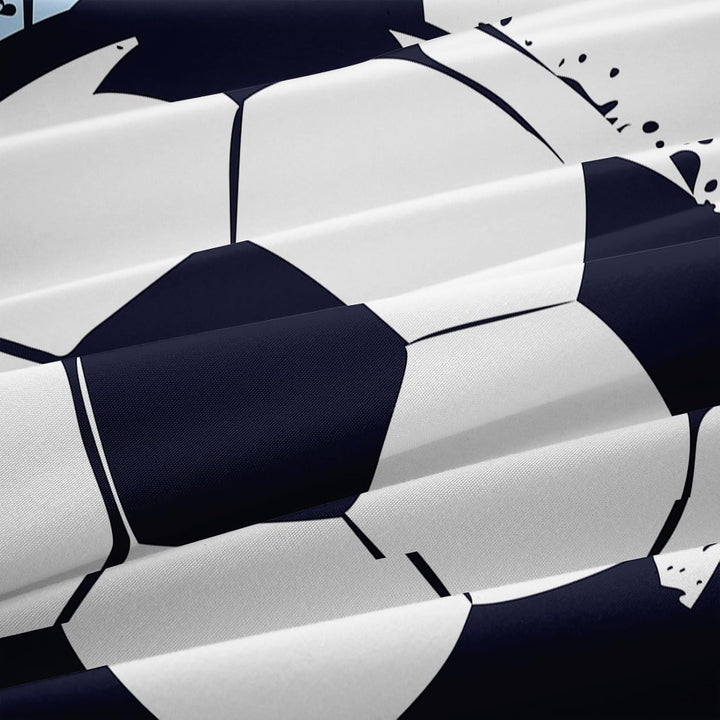 MUSOLEI Fussball Bettwäsche 135X200 Jungen Mikrofaser-Polyester 2-Teilige Kinderbettwäsche Fussball 3D Druck Für Jungen Fußball Bettbezug 135X200 Und 1 Kissenbezug 80X80Cm Kinder, Blau