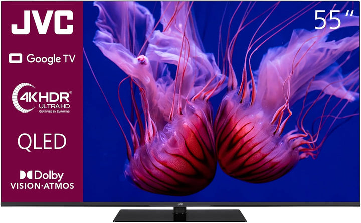 JVC LT-50VA3355 50 Zoll Fernseher/Android Smart TV (4K Ultra HD, HDR Dolby Vision, Triple-Tuner, Bluetooth, Dolby Atmos) [2023], Schwarz