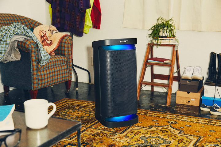 Sony SRS-XP700 Difuzor puternic pentru petreceri Bluetooth cu sunet de petrecere omnidirecțional, iluminare și baterie 25H (IPX4, MEGA BASS, încărcare rapidă, Party Connect) Negru, SRSXP700B.CEL
